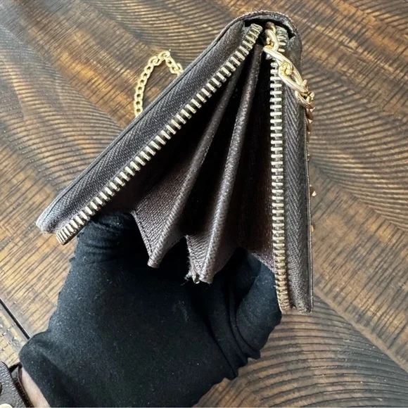 Louis Vuitton DAMIER full zip long wallet brown preloved will fit cell phone - Picture 16 of 17